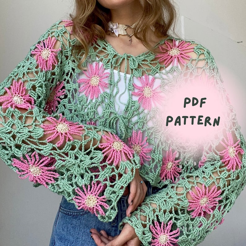 Pelky summer sweater crochet pattern