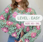 Pelky summer sweater crochet pattern