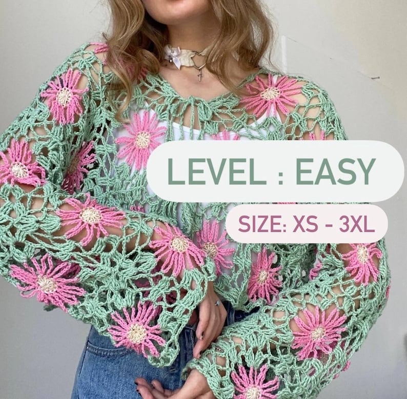 Pelky summer sweater crochet pattern