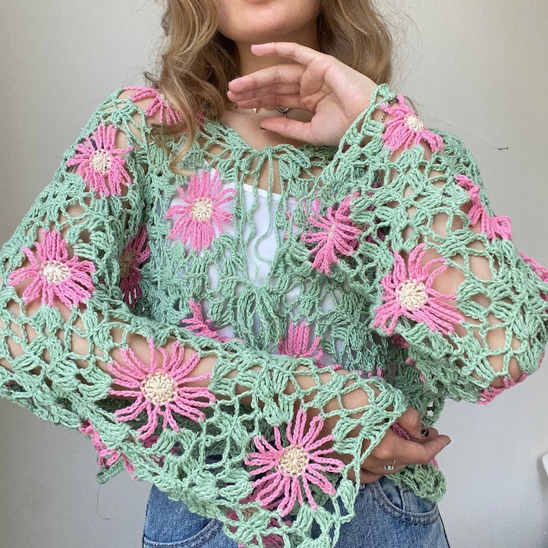 Pelky summer sweater crochet pattern