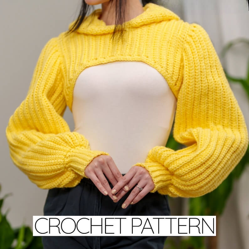 Crochet Pattern - Miralyn Sleeve Hooded Shrug