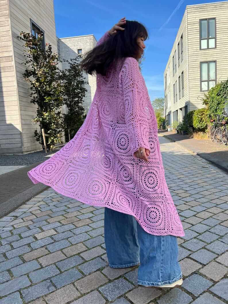 Long caly cardigan crochet pattern