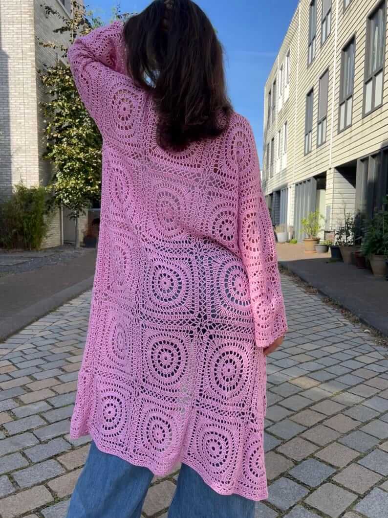 Long caly cardigan crochet pattern