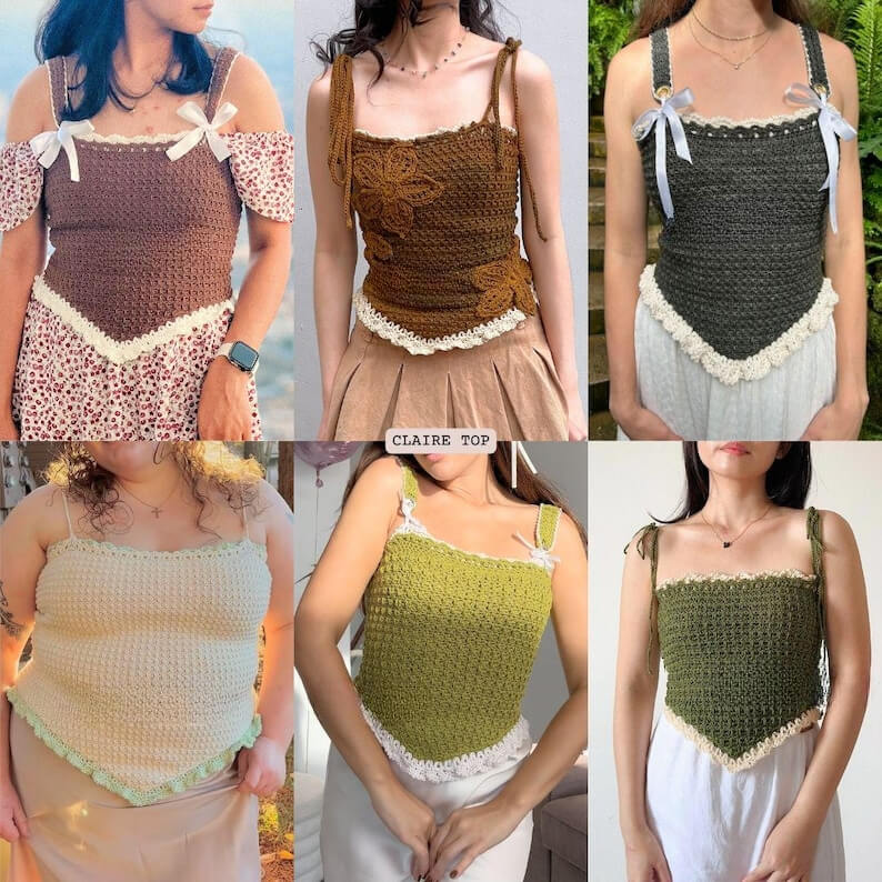 Elyssia 3-in-1 (top, dress, furbaby)  PDF Crochet Patterns