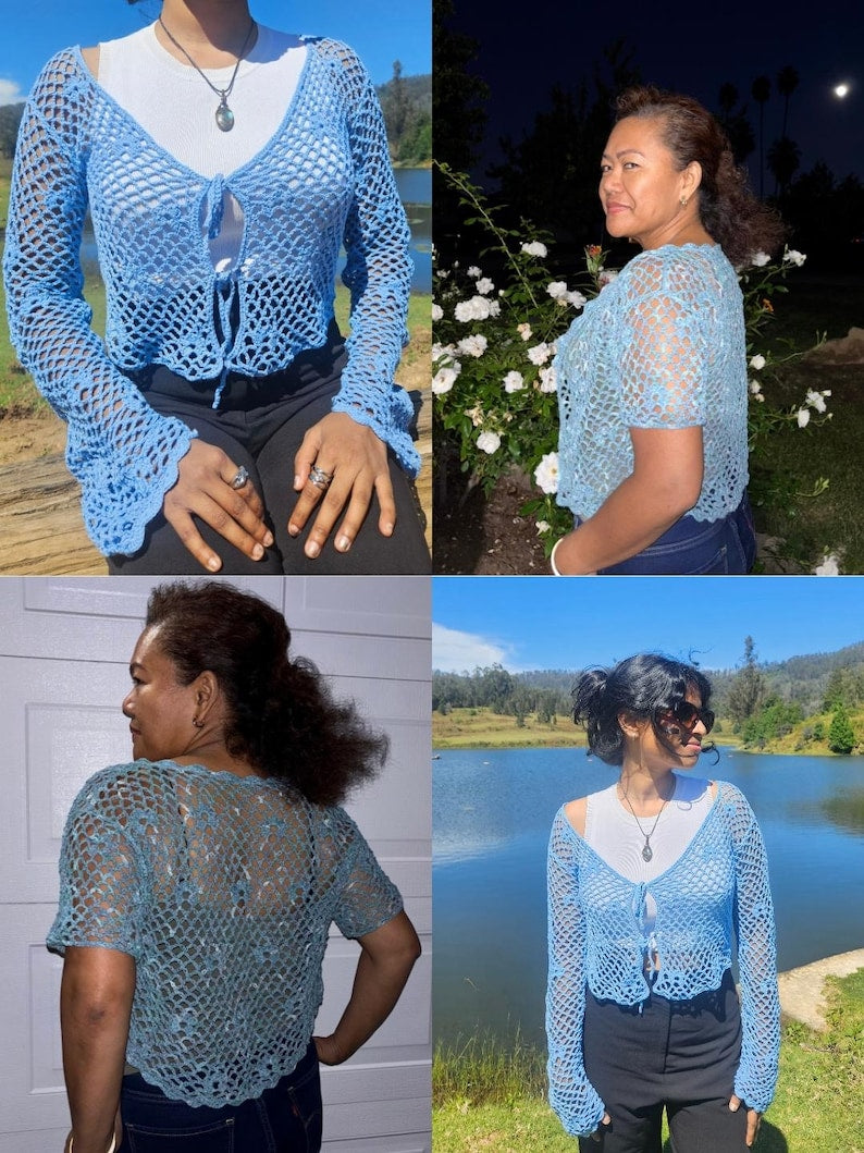 Lermia cardigan top Crochet Pattern