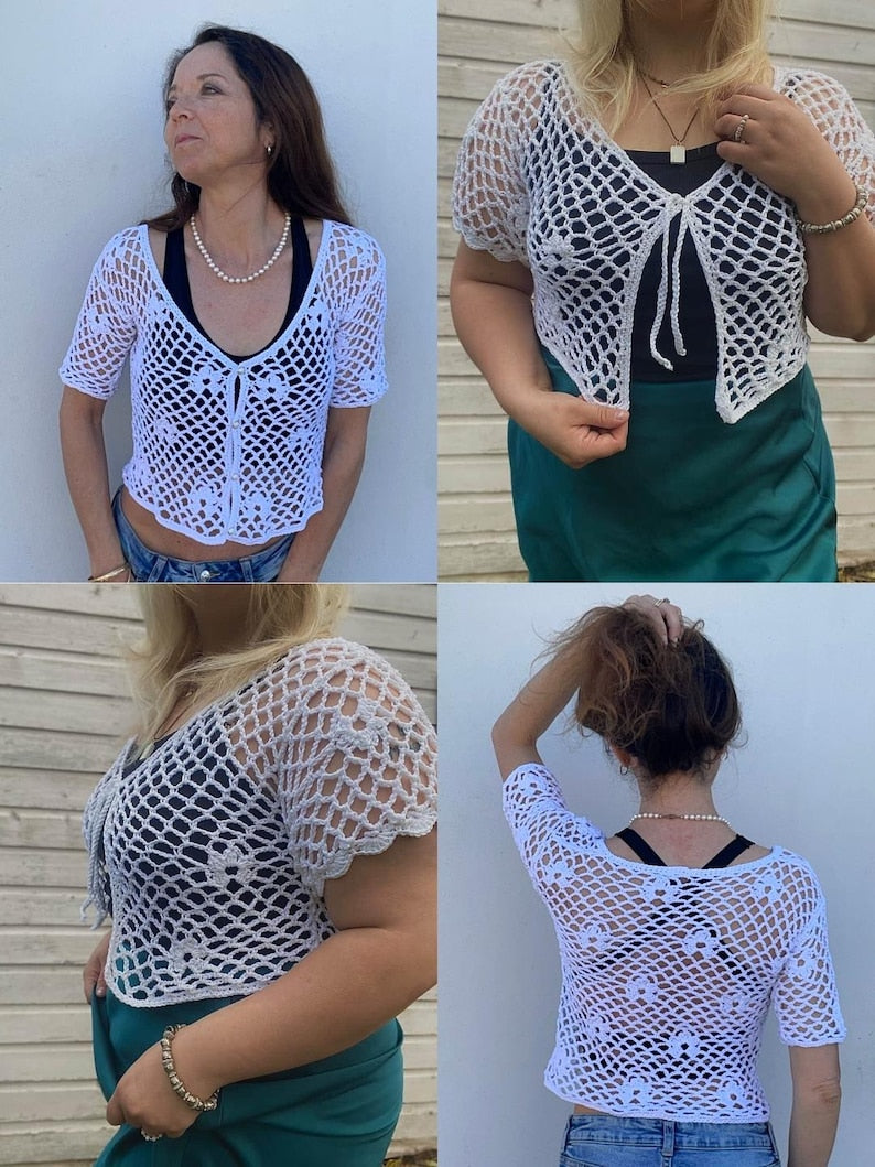 Lermia cardigan top Crochet Pattern