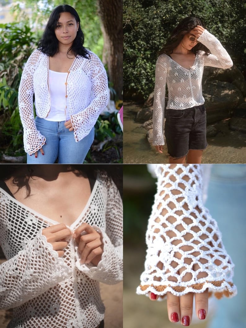Lermia cardigan top Crochet Pattern