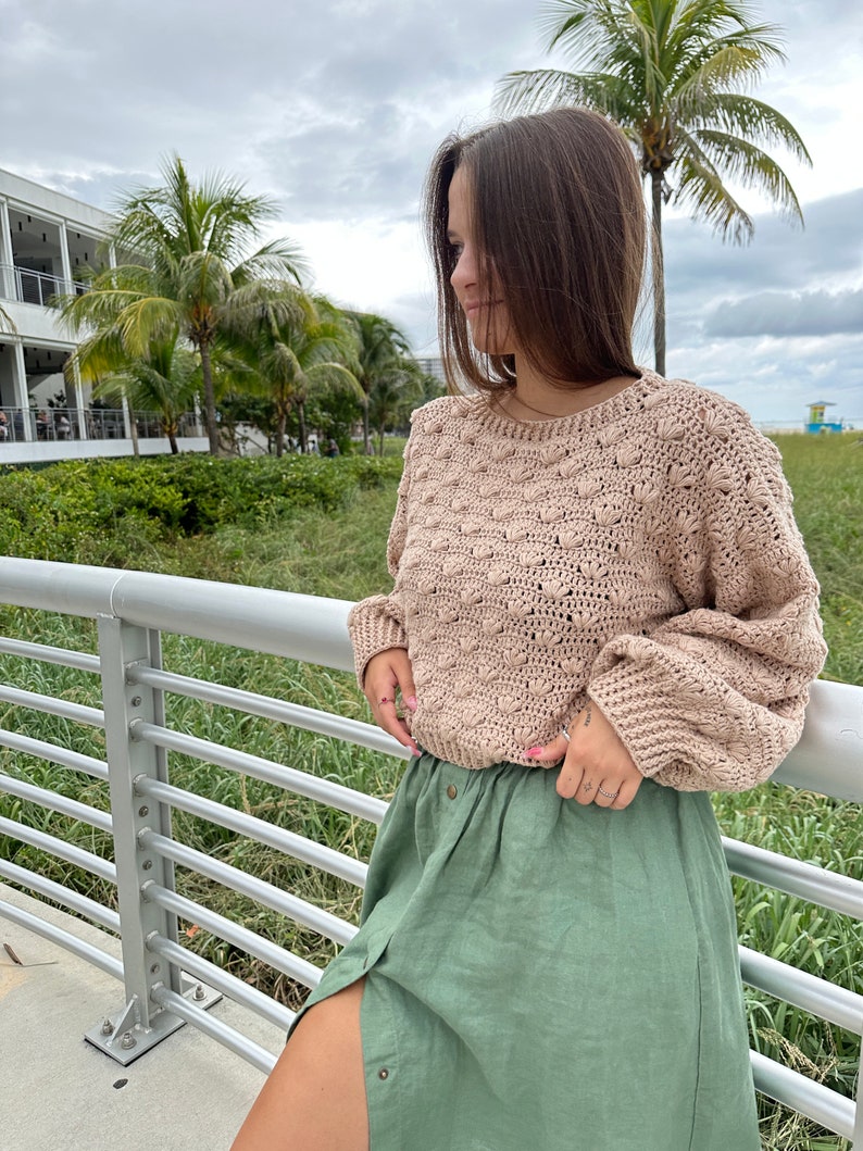 Whispering Puff Sweater Crochet Pattern