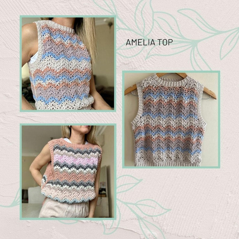Bundle 12 vest crochet patterns : Digital download only English
