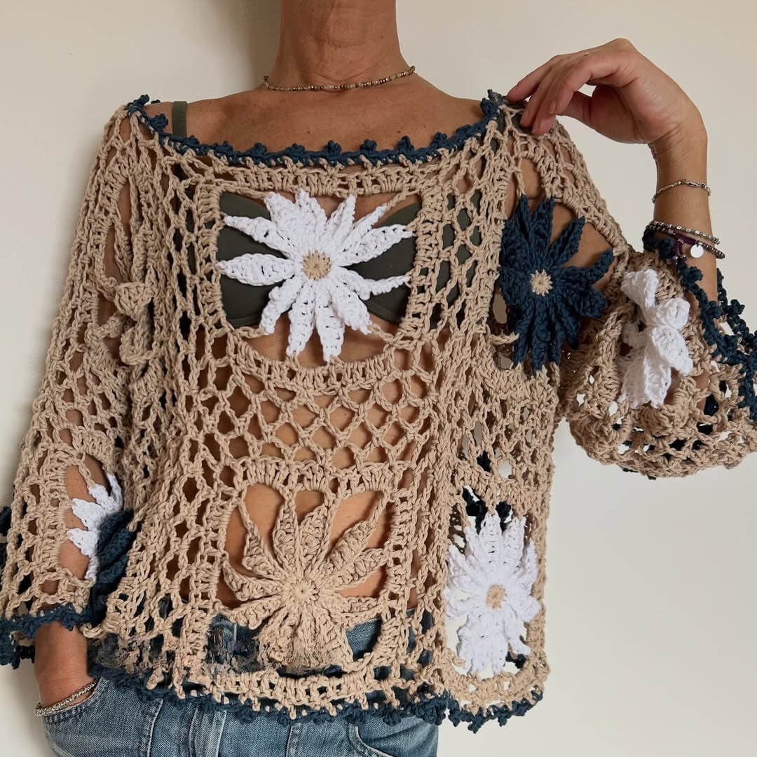 Almara Bloom Pullover crochet pattern