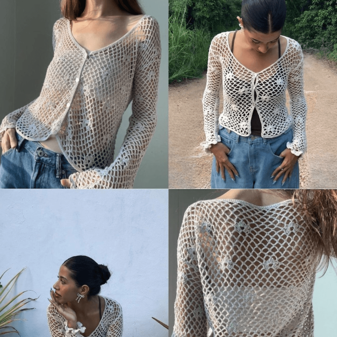 Lermia cardigan top Crochet Pattern