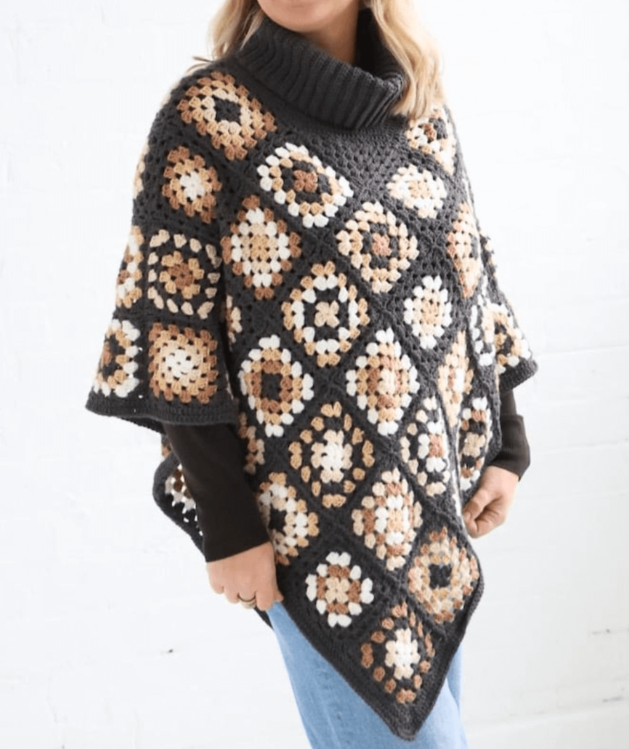 Ganshy Square Poncho crochet pattern - video assistance